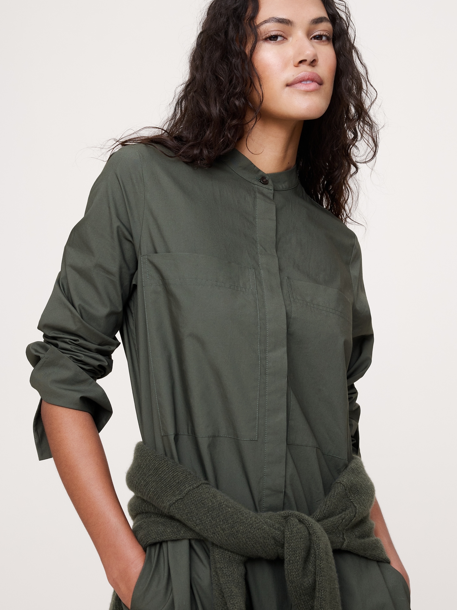 Image number 3 showing, Cotton Trapeze Shirtdress