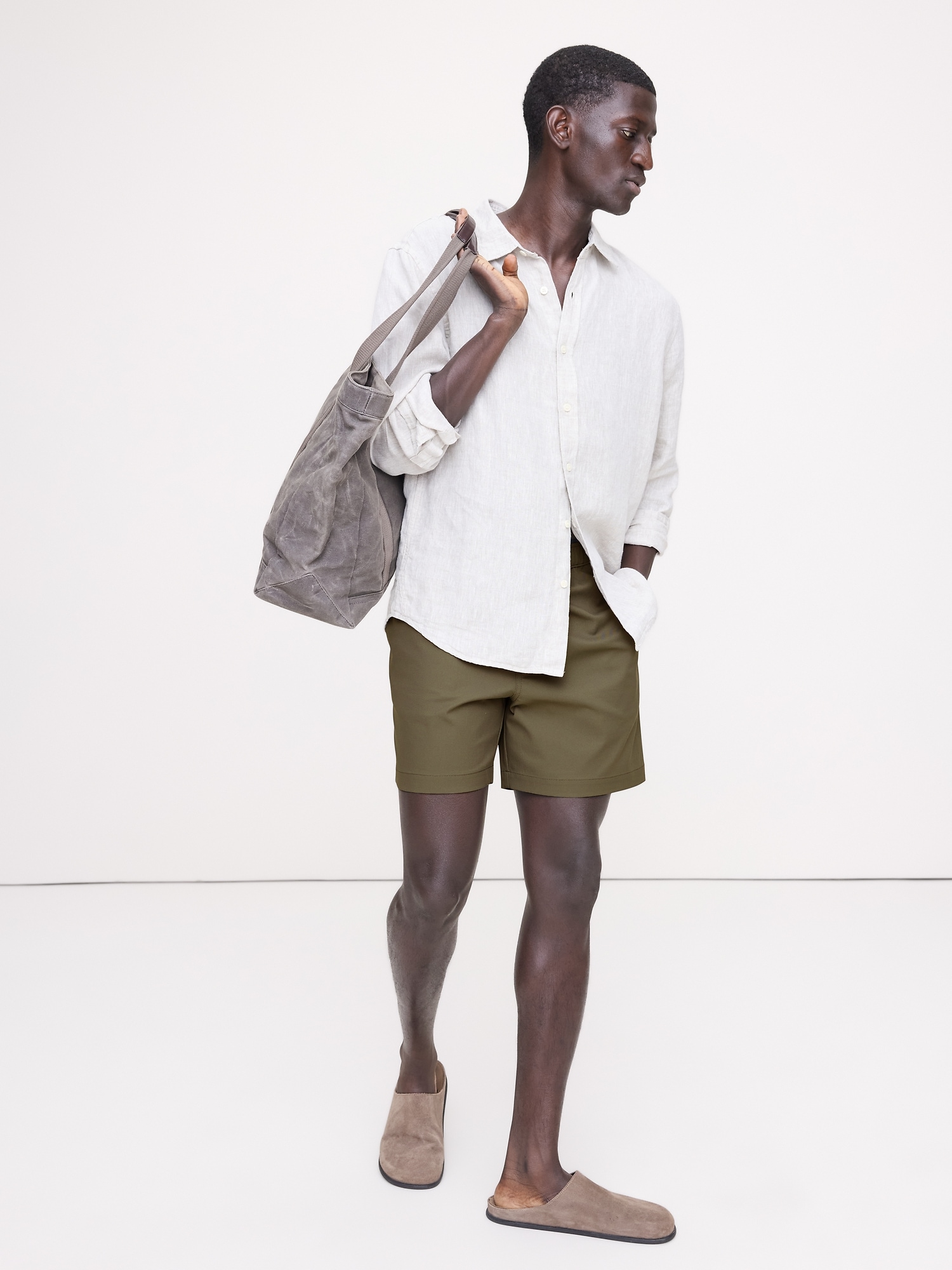 7" Performance Pull-On Short - Olive Green