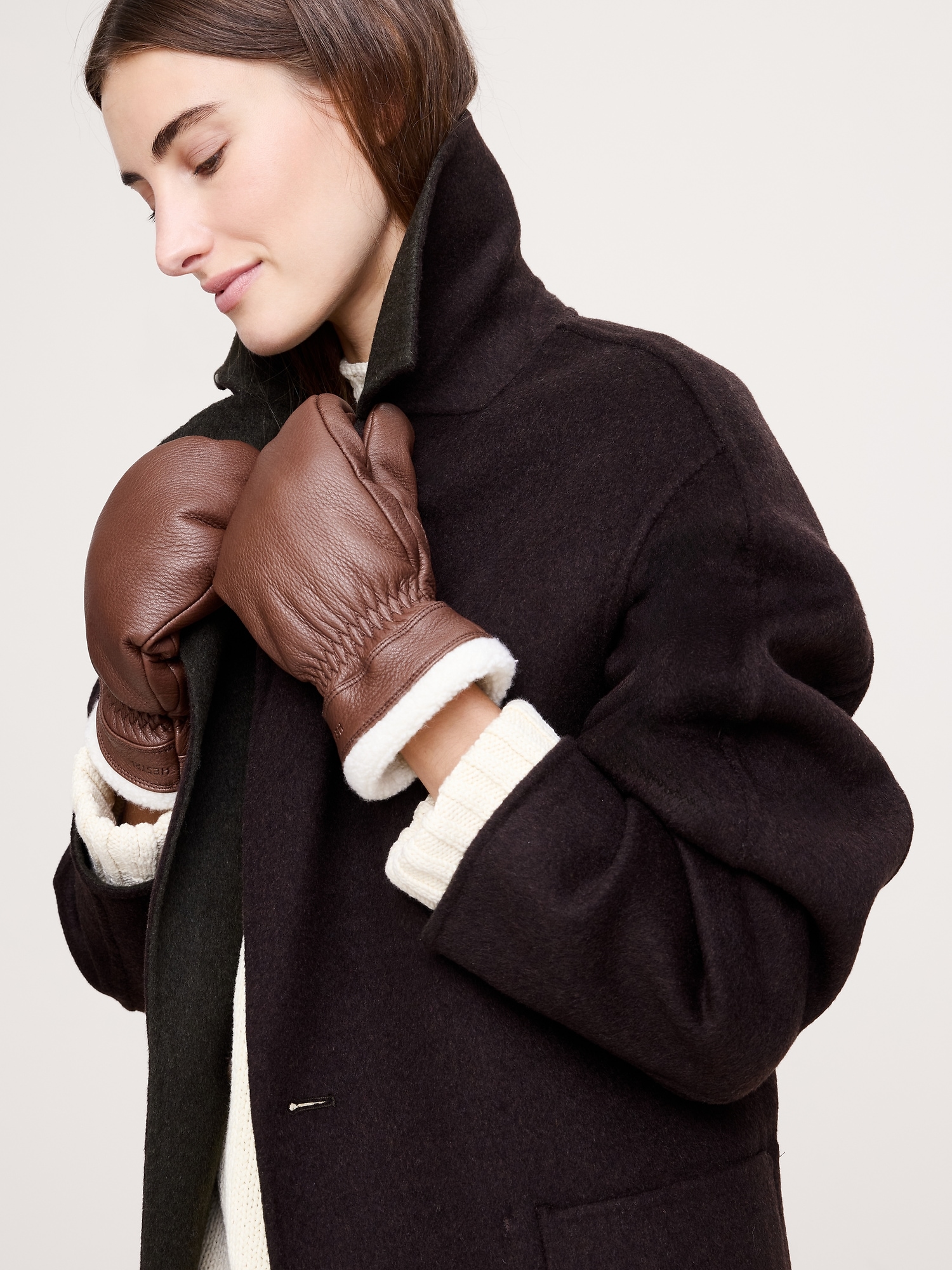 Image number 4 showing, Boda Leather Mittens by Hestra