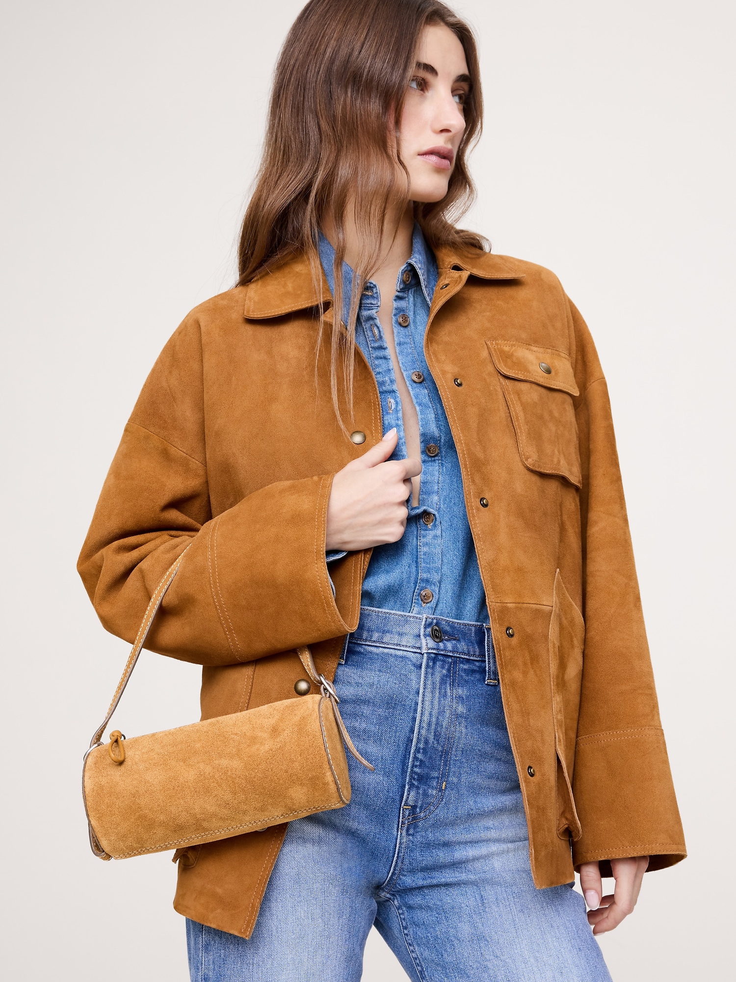 Image number 7 showing, Leather Barrel Bag