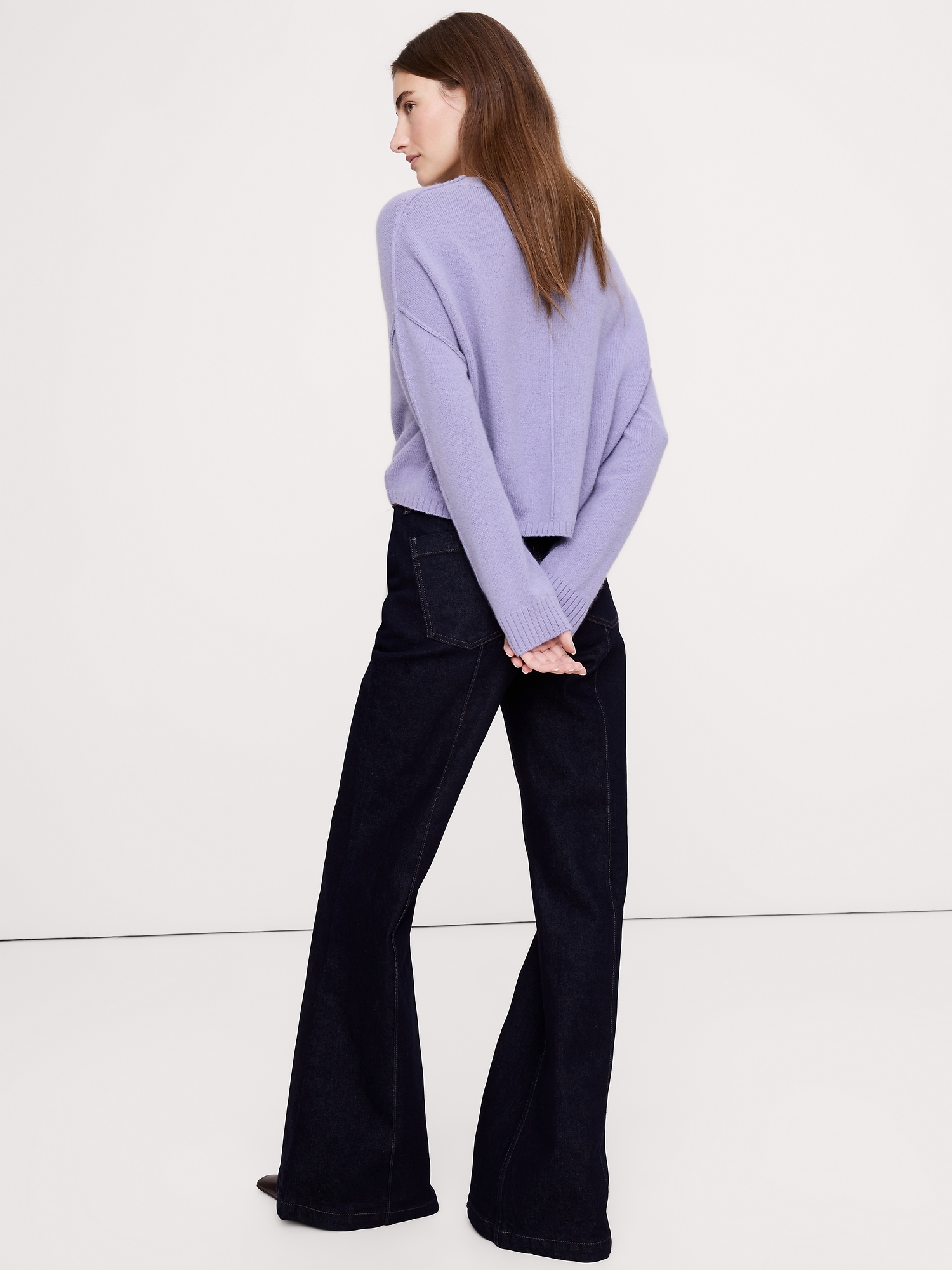Image number 2 showing, Merino-Cotton Cropped Sweater