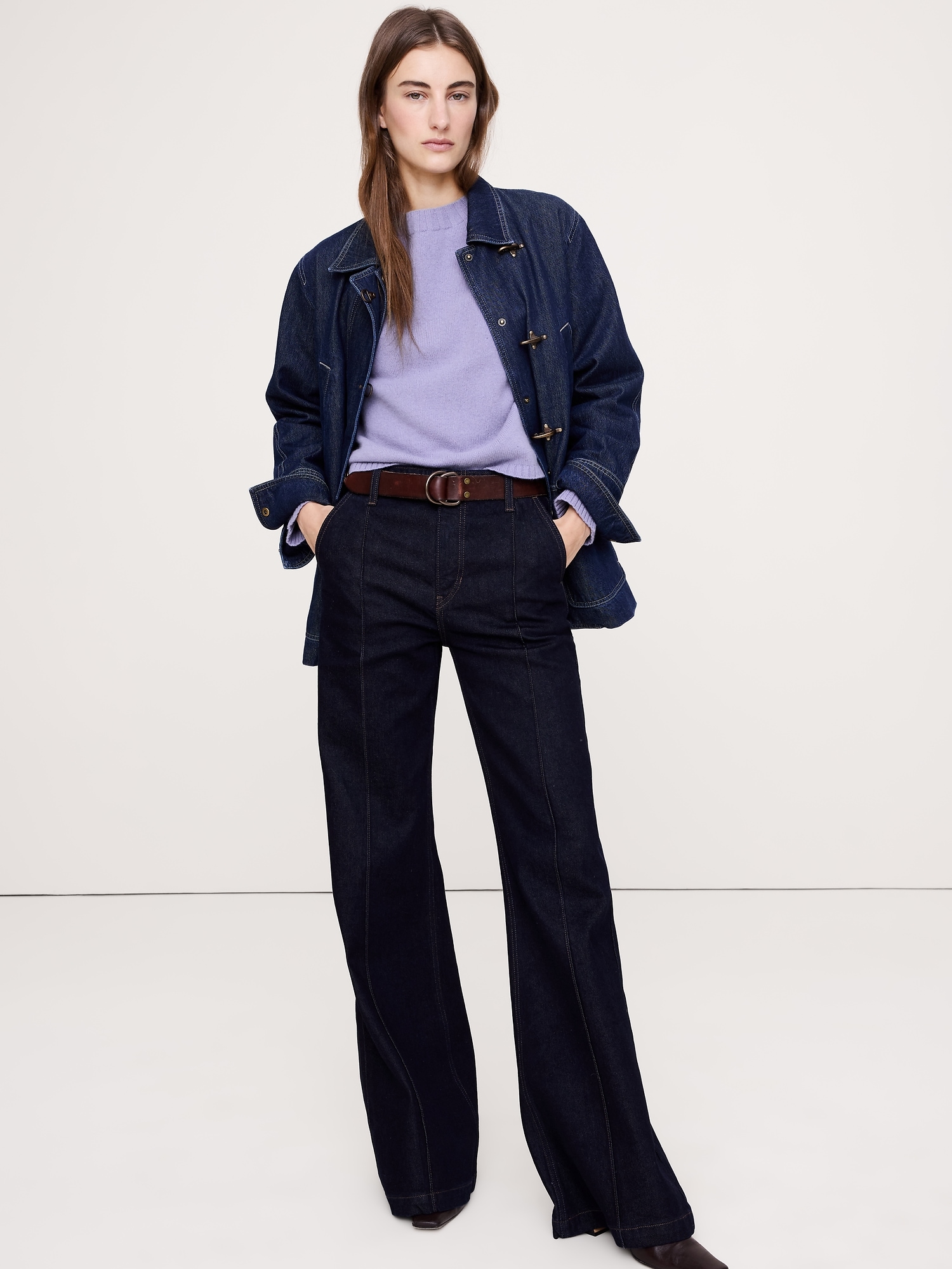 Image number 3 showing, Merino-Cotton Cropped Sweater