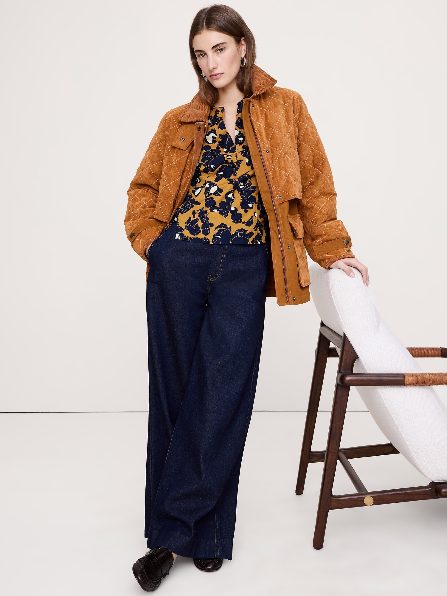 Image number 4 showing, Stretch-Cotton Volume-Sleeve Top