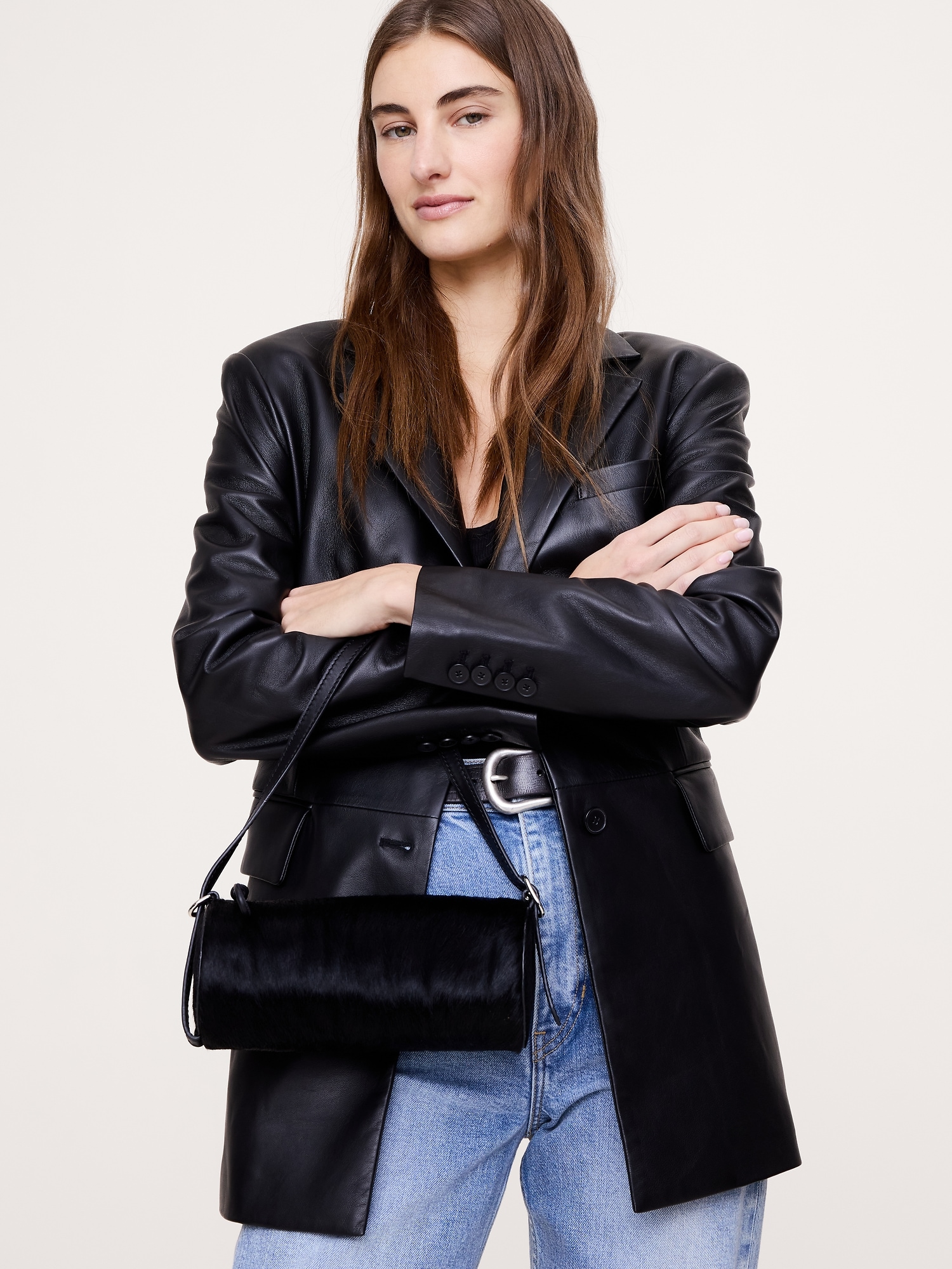 Image number 2 showing, Leather Barrel Bag