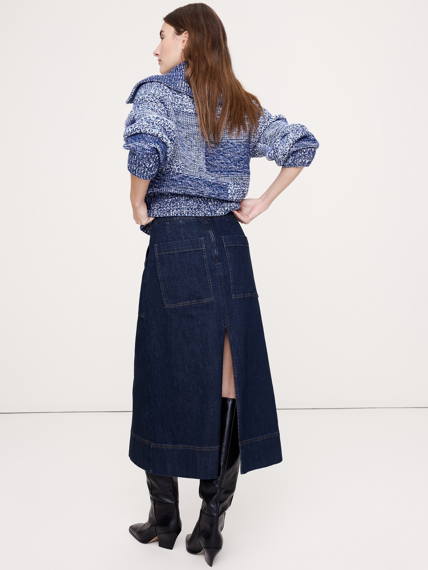 Image number 2 showing, Denim Midi Skirt