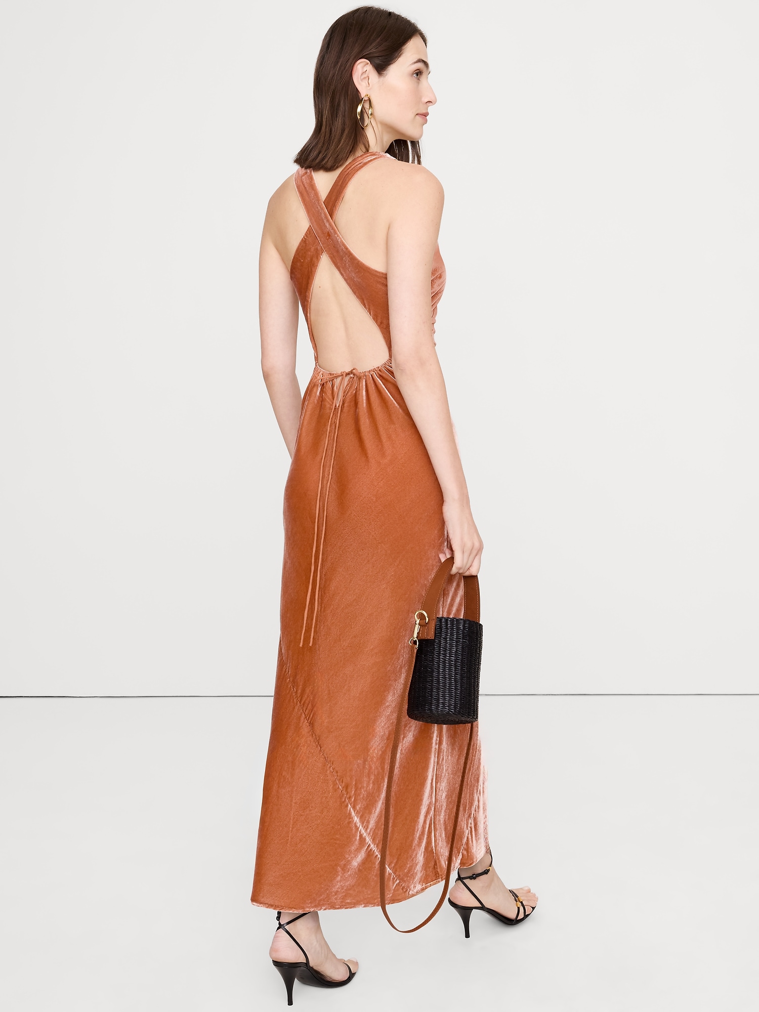 Image number 5 showing, Velvet Cowl-Neck Gown