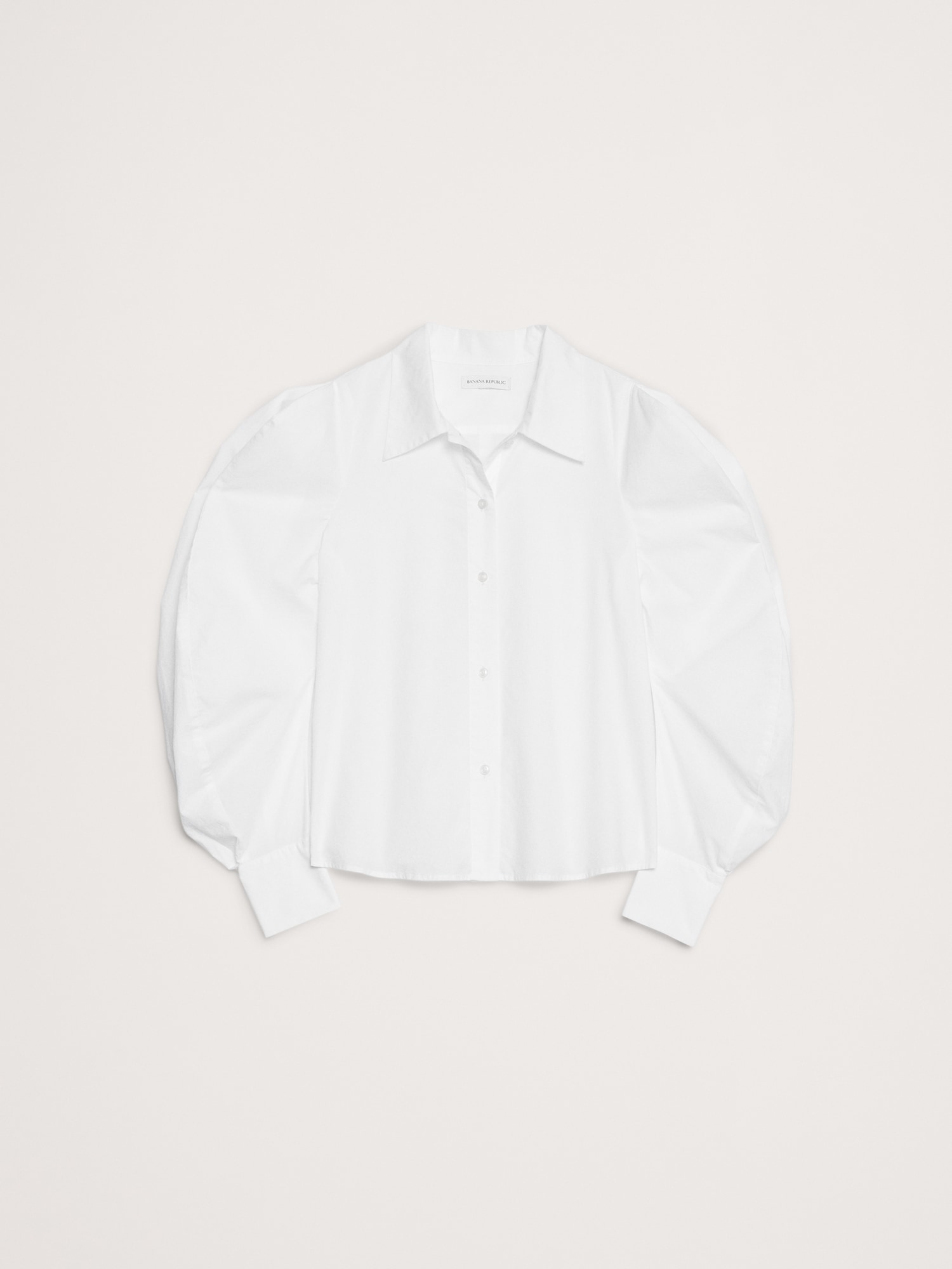 Image number 4 showing, Cotton Poplin Volume-Sleeve Shirt