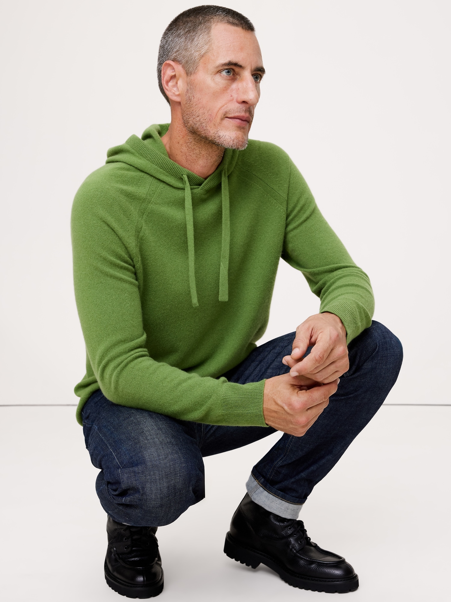 Cashmere Sweater Hoodie - Scenic Trail Green