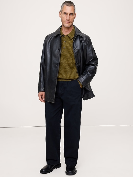 Bouclé Ribbed Sweater Polo