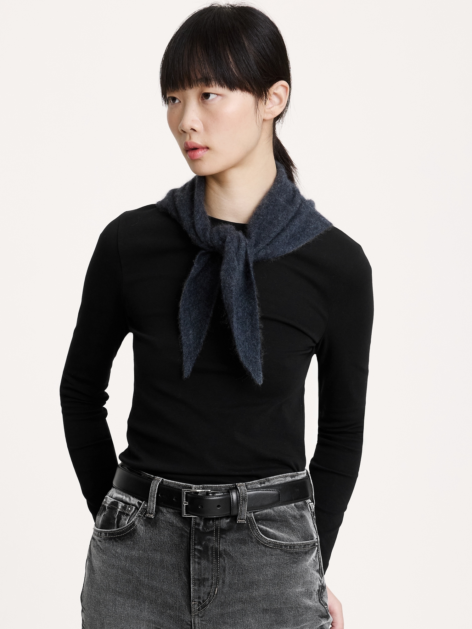 Image number 3 showing, Brushed Wool-Cashmere Triangle Scarf