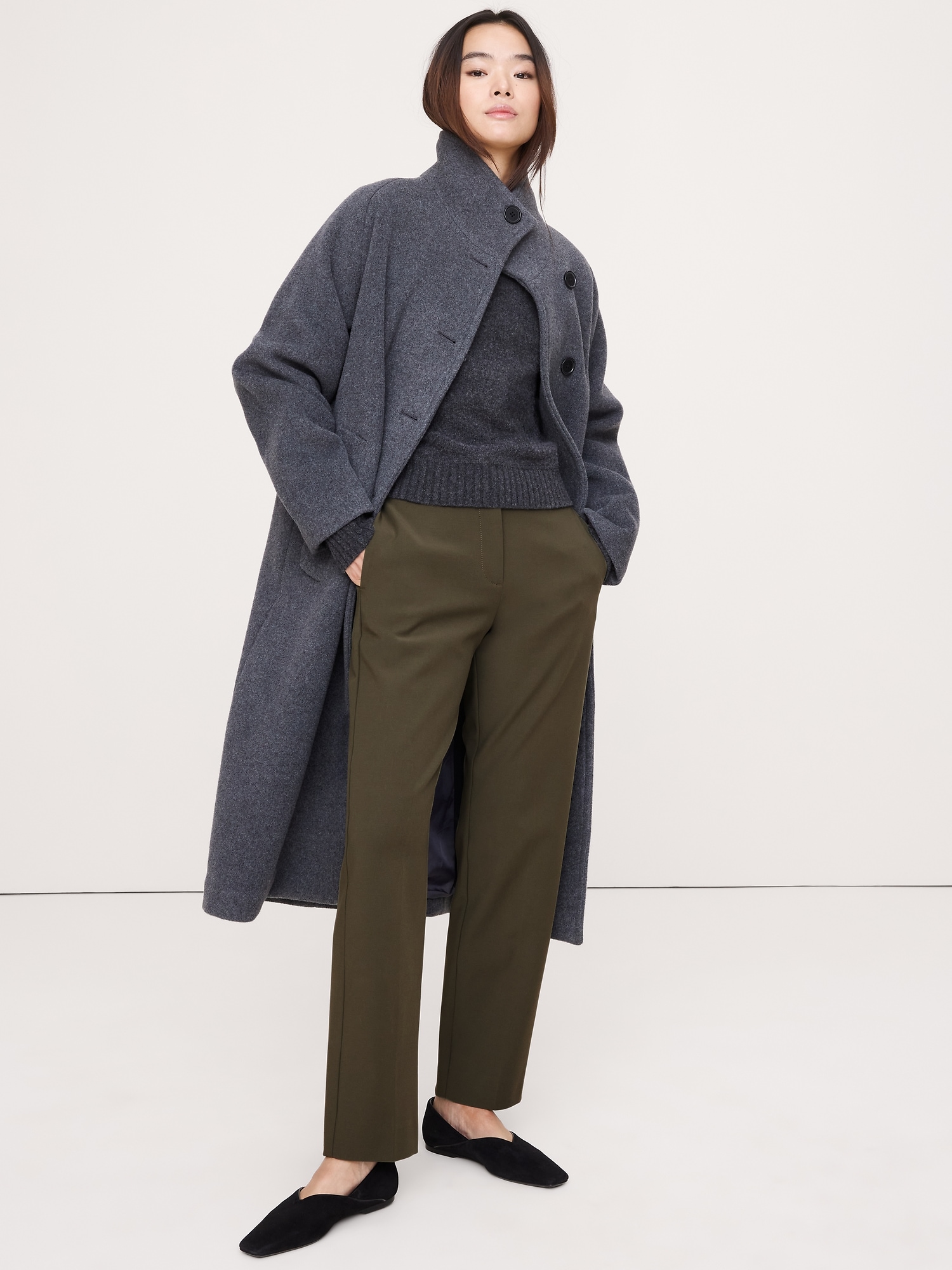 High-Rise Modern Slim Refined Ankle Pant - Spiced Olive Green