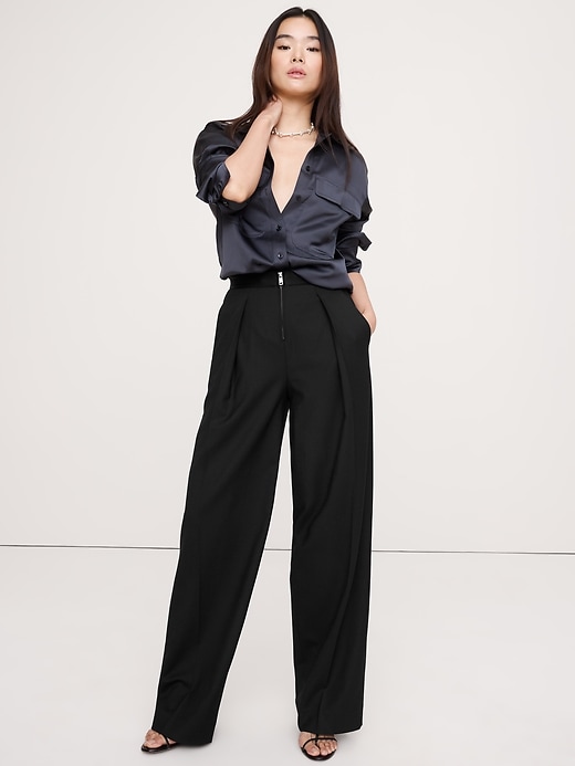 High-Rise Wide-Leg Tuxedo Pant