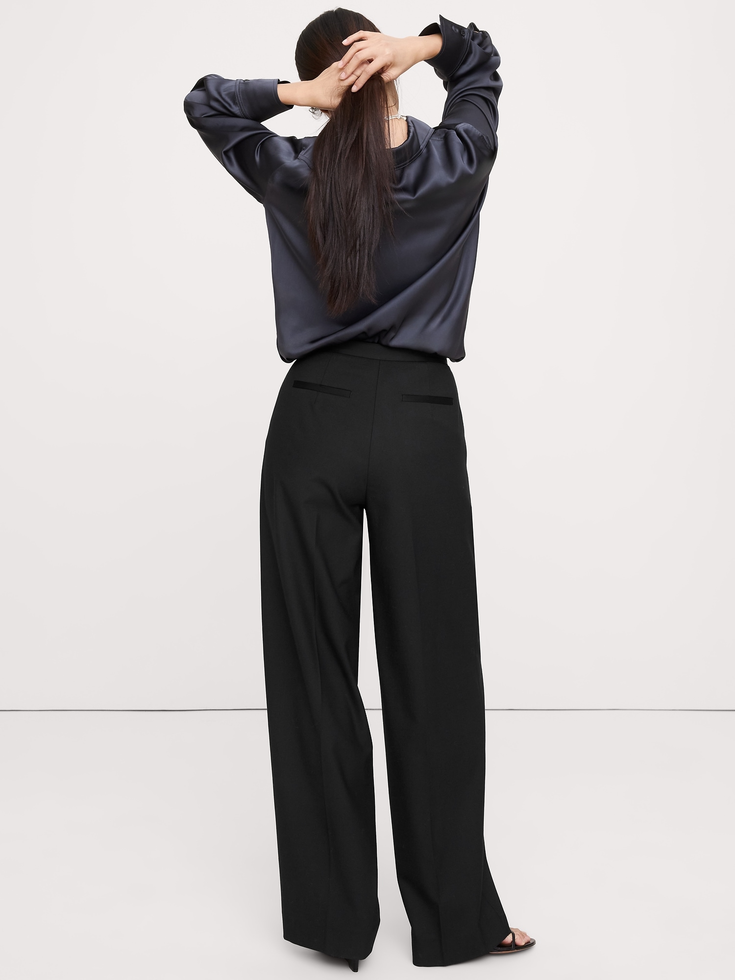 Image number 3 showing, High-Rise Wide-Leg Tuxedo Pant