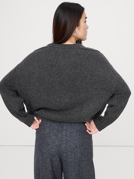 Oversized Merino-Cotton Crew-Neck Sweater