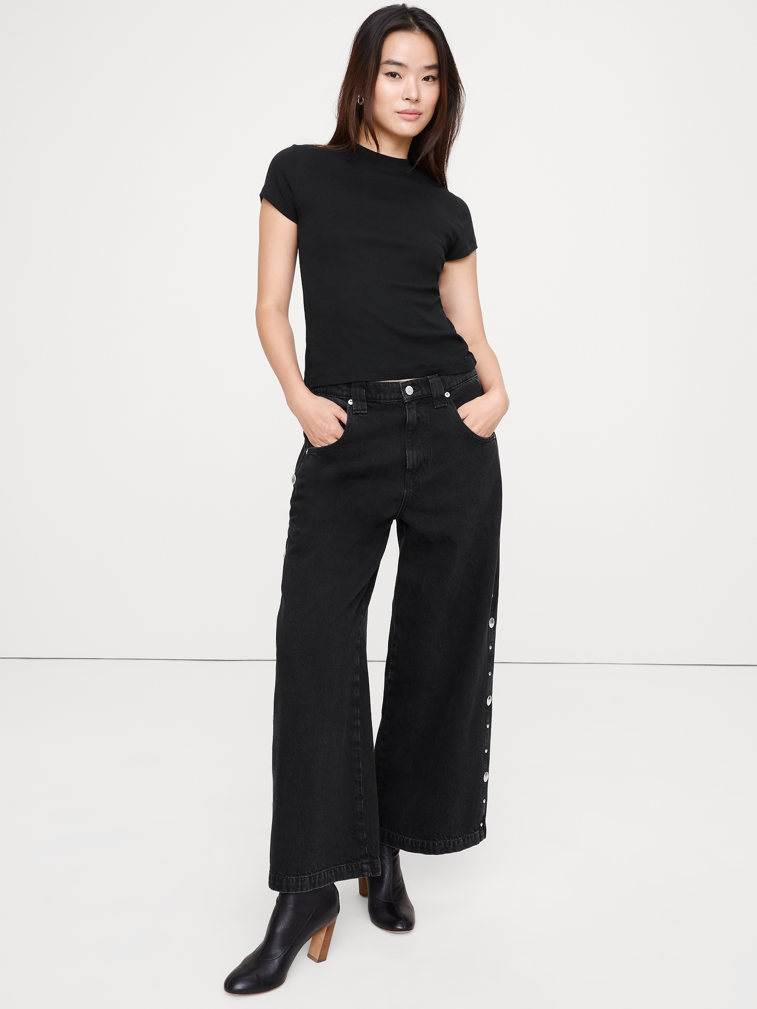 Image number 1 showing, Baby-Rib Cotton Crew-Neck T-Shirt