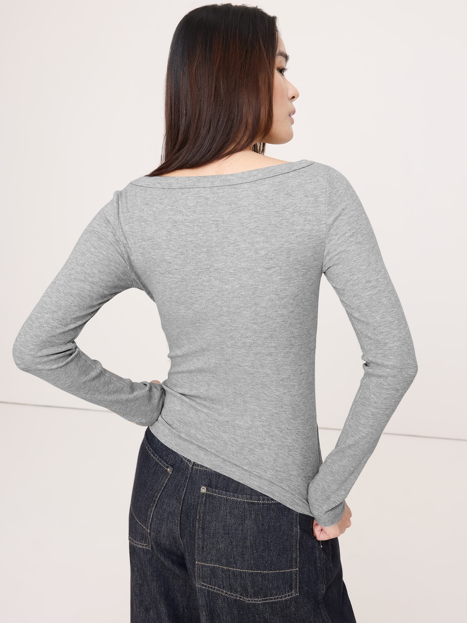 Image number 2 showing, Ribbed Boat-Neck T-Shirt