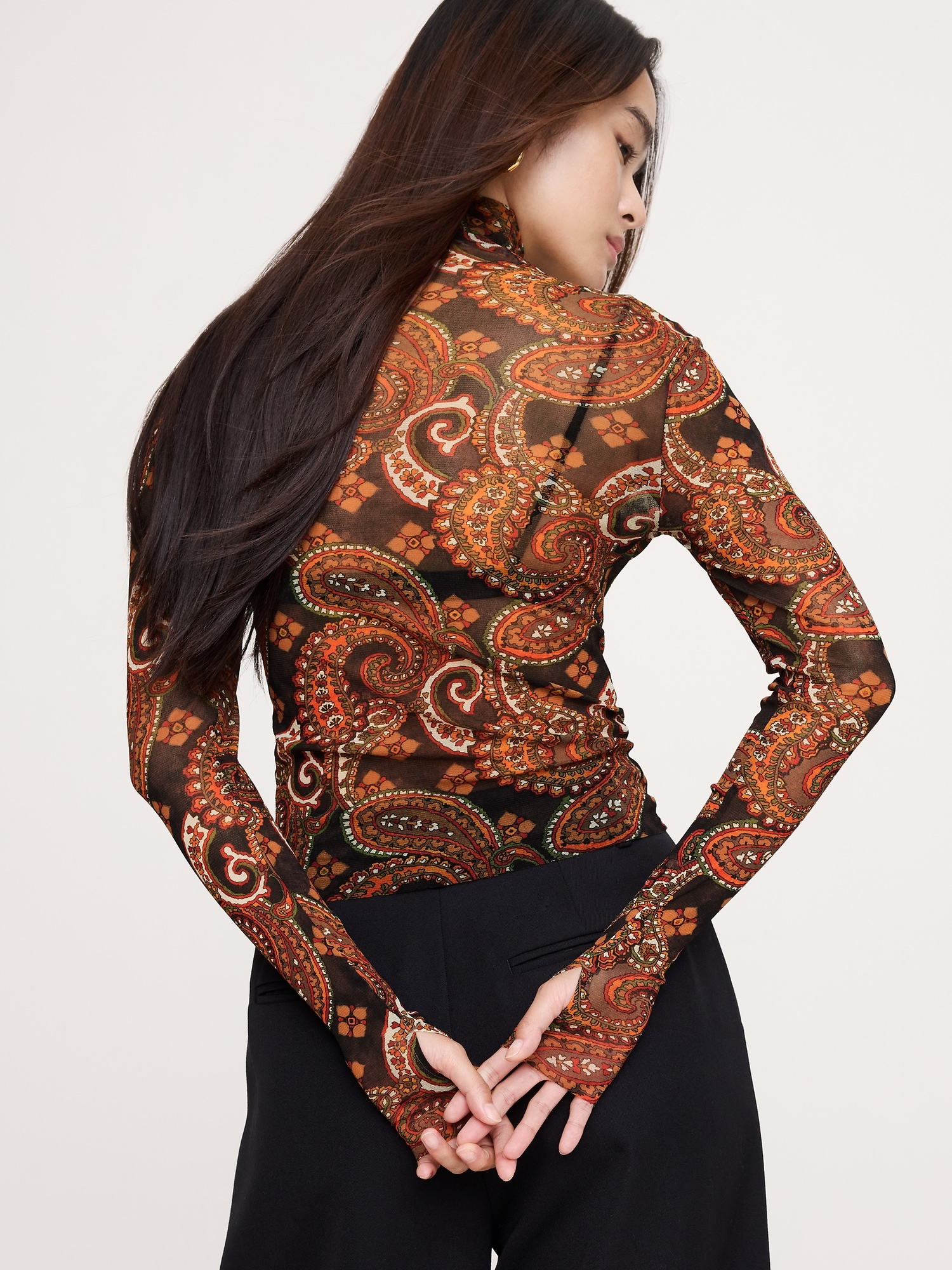 Image number 2 showing, Mesh Turtleneck Top