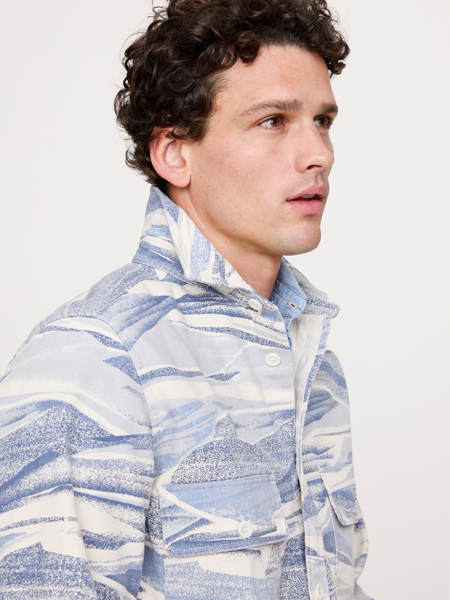 Image number 3 showing, Printed Denim Overshirt