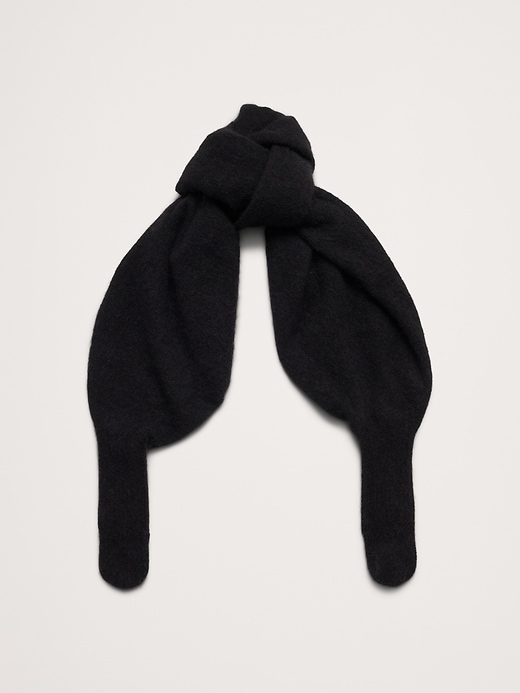 Fuzzy Alpaca-Blend Mitten-Scarf