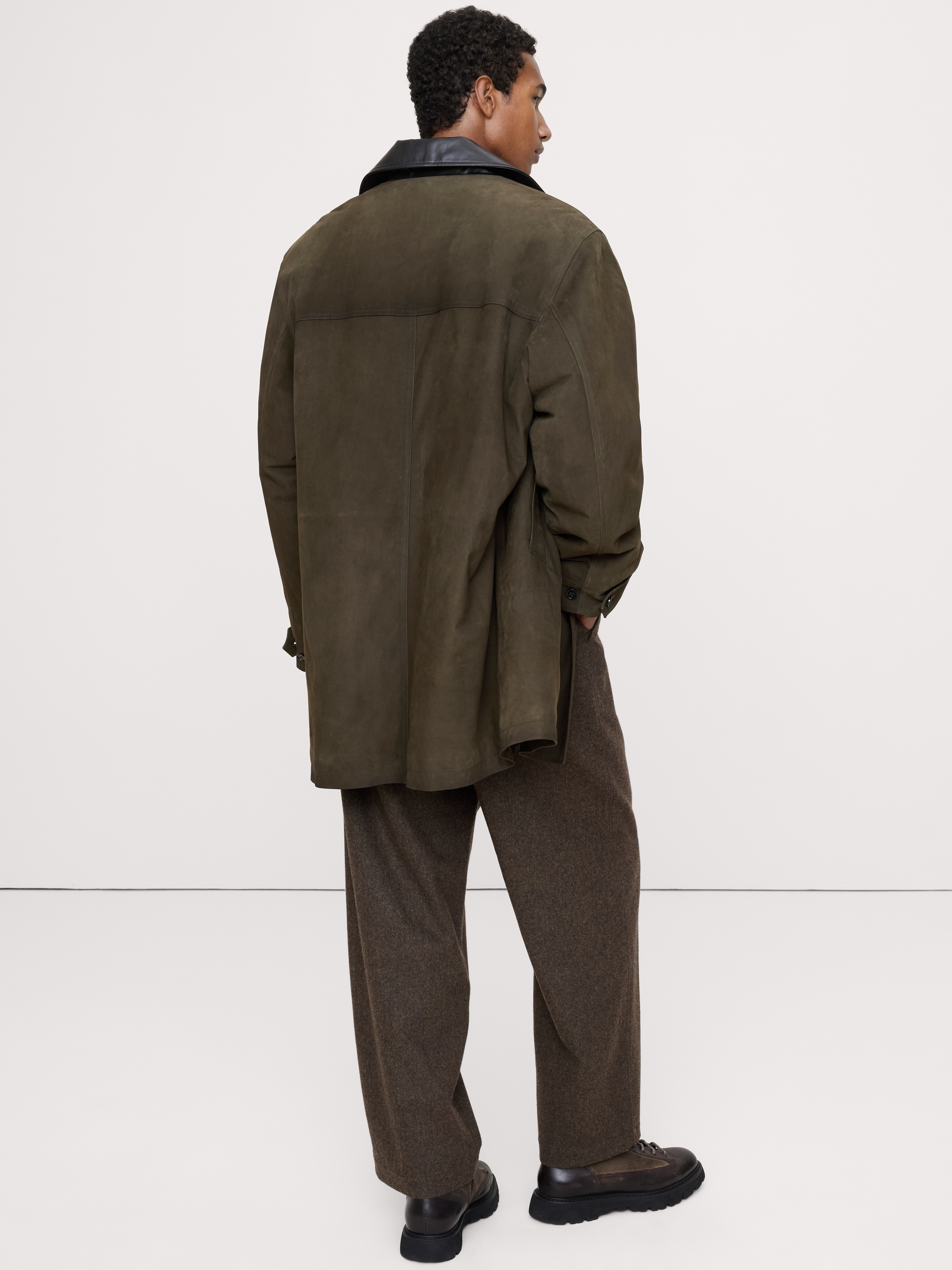 Nubuck Leather Car Coat | Banana Republic