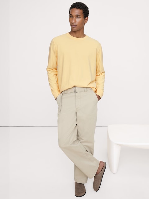 Sueded Cotton Long-Sleeve T-Shirt