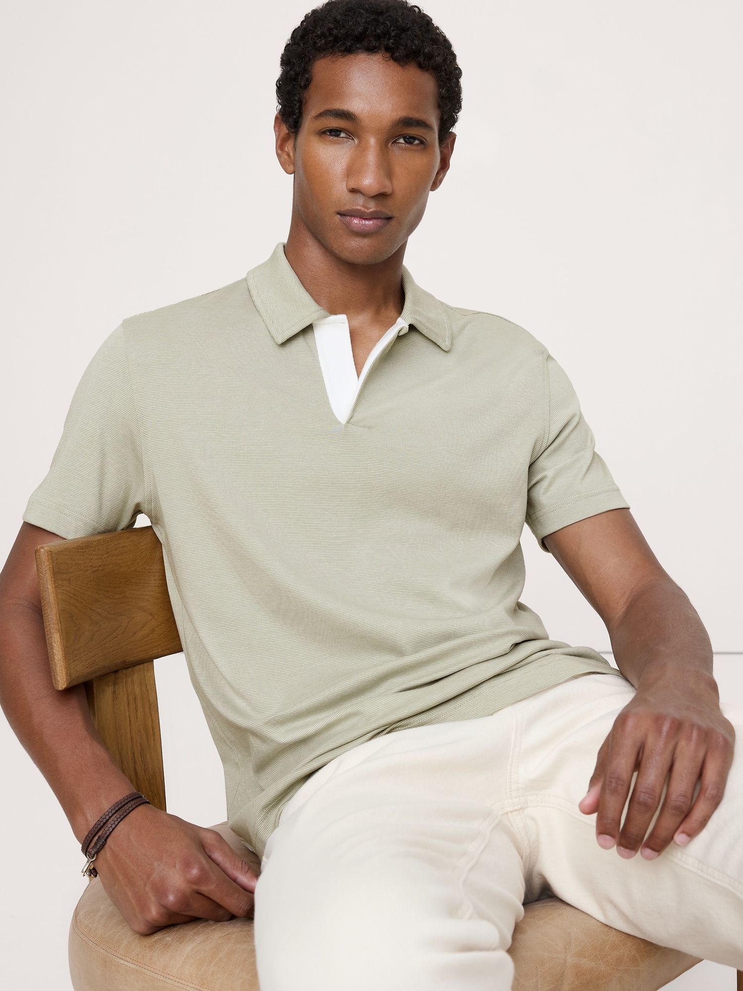 Luxury-Touch Stripe Polo