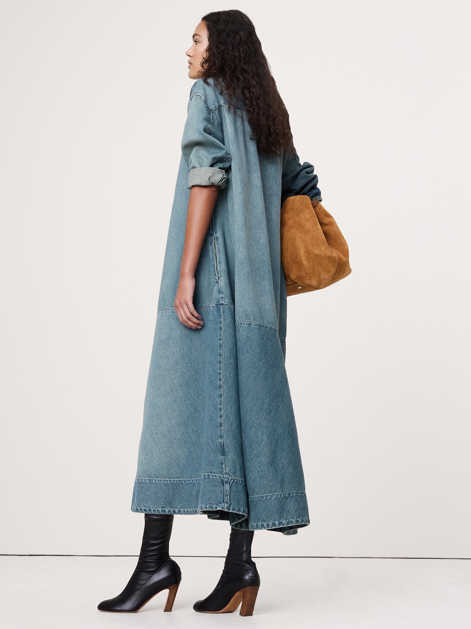 Image number 3 showing, Denim Popover Shirt Dress