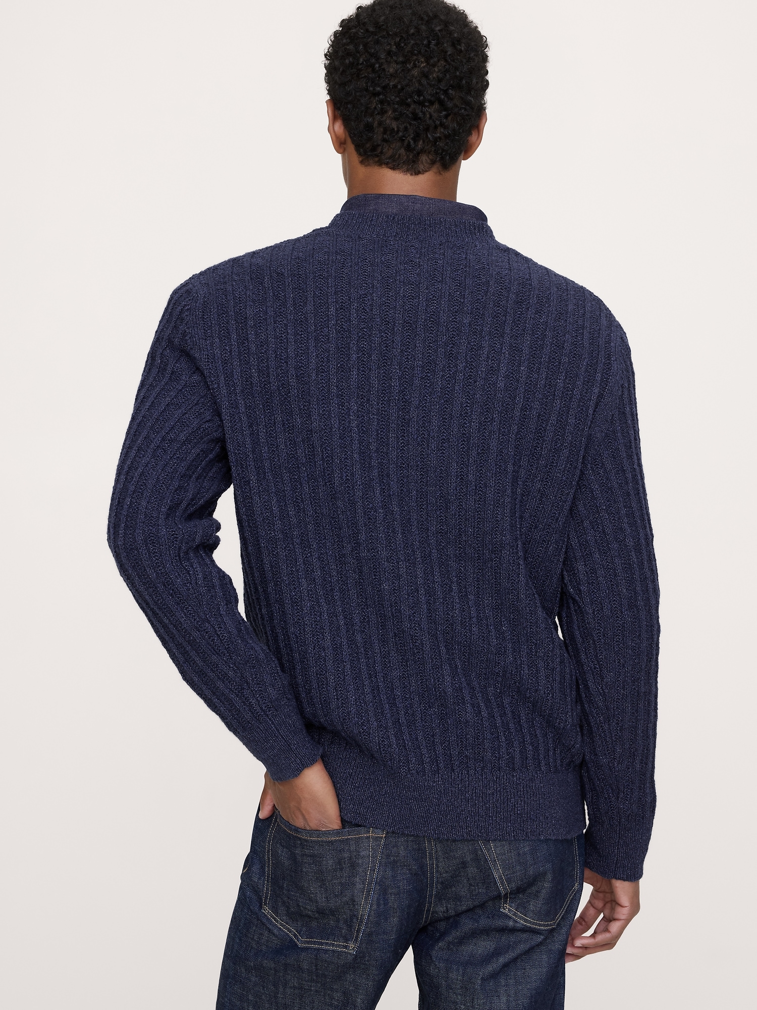 Image number 2 showing, Cotton-Linen Blend Crew-Neck Sweater