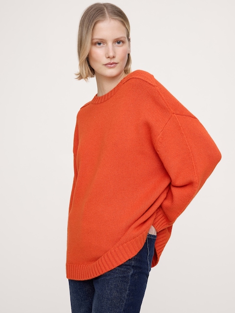 Oversized Merino-Cotton Crew-Neck Sweater