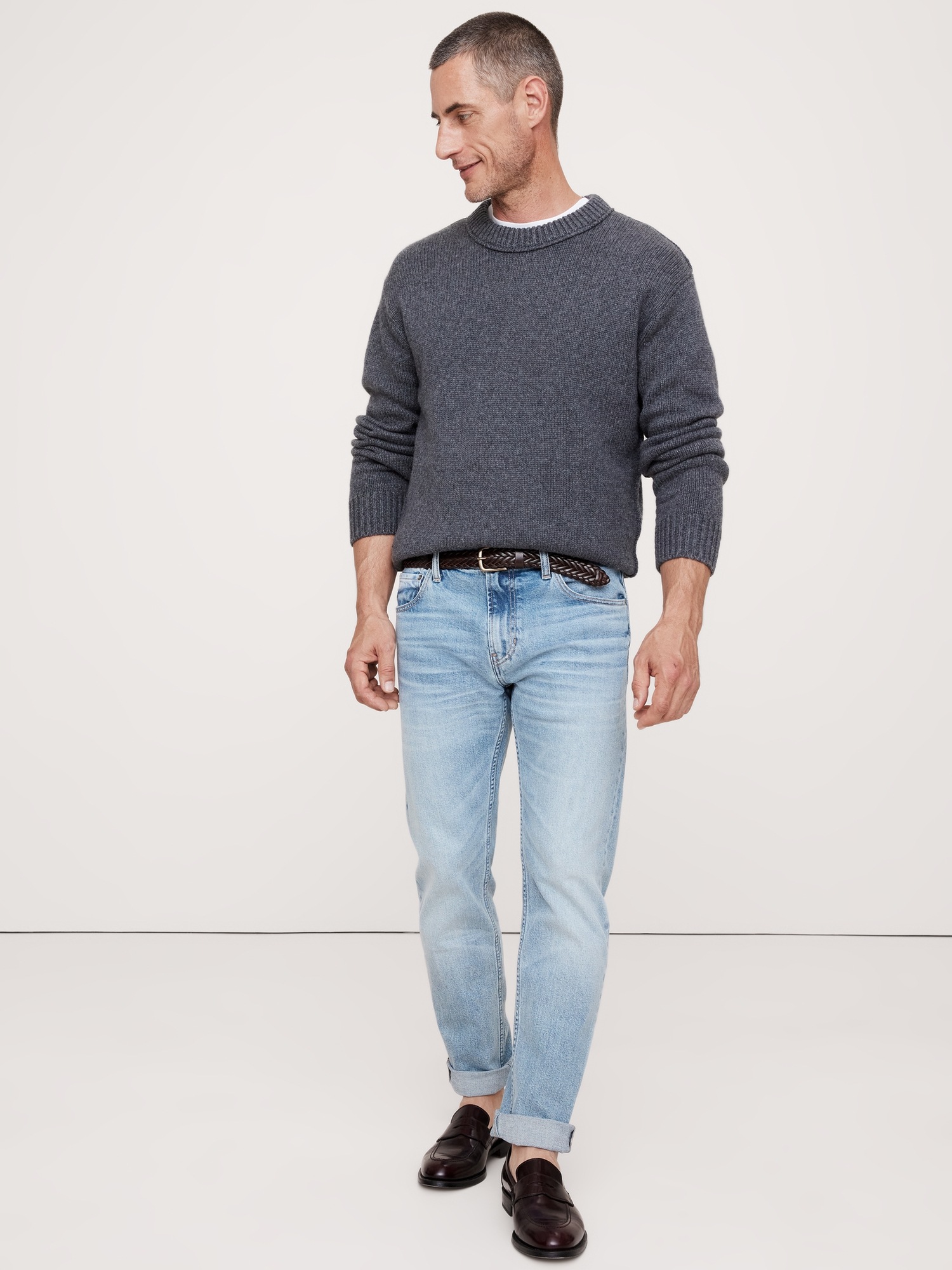 Мужские джинсы Banana Republic Slim Authentic Jean, цвет: Светлая варка — фото 3