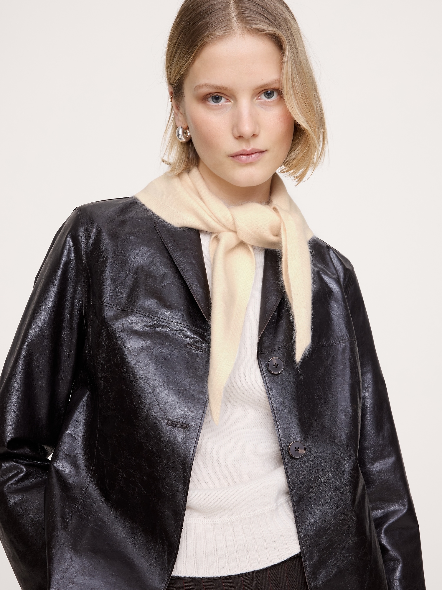 Brushed Wool-Cashmere Triangle Scarf