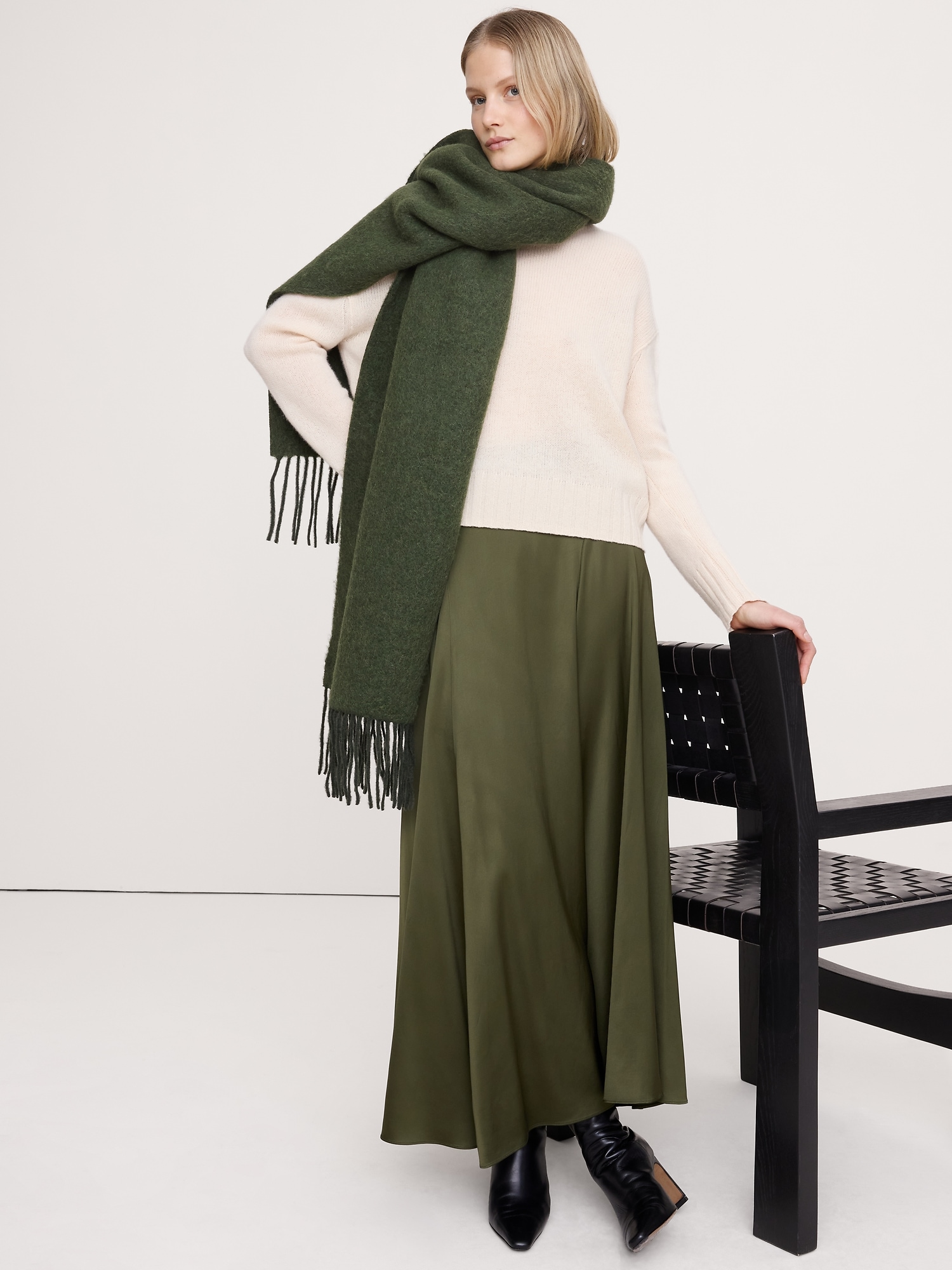 Image number 3 showing, Brushed Alpaca-Wool Blend Scarf