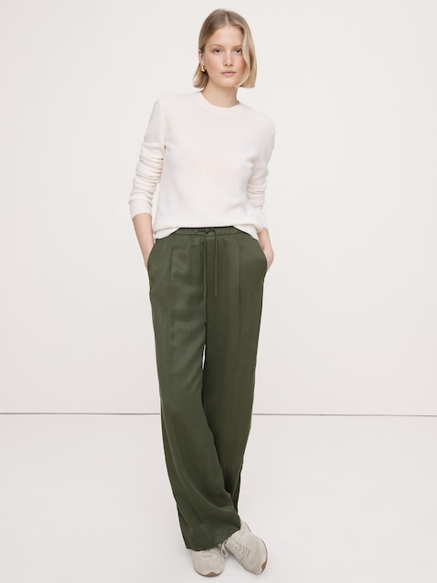 High-Rise Wide-Leg Drapey TENCEL™ Pull-On Pant