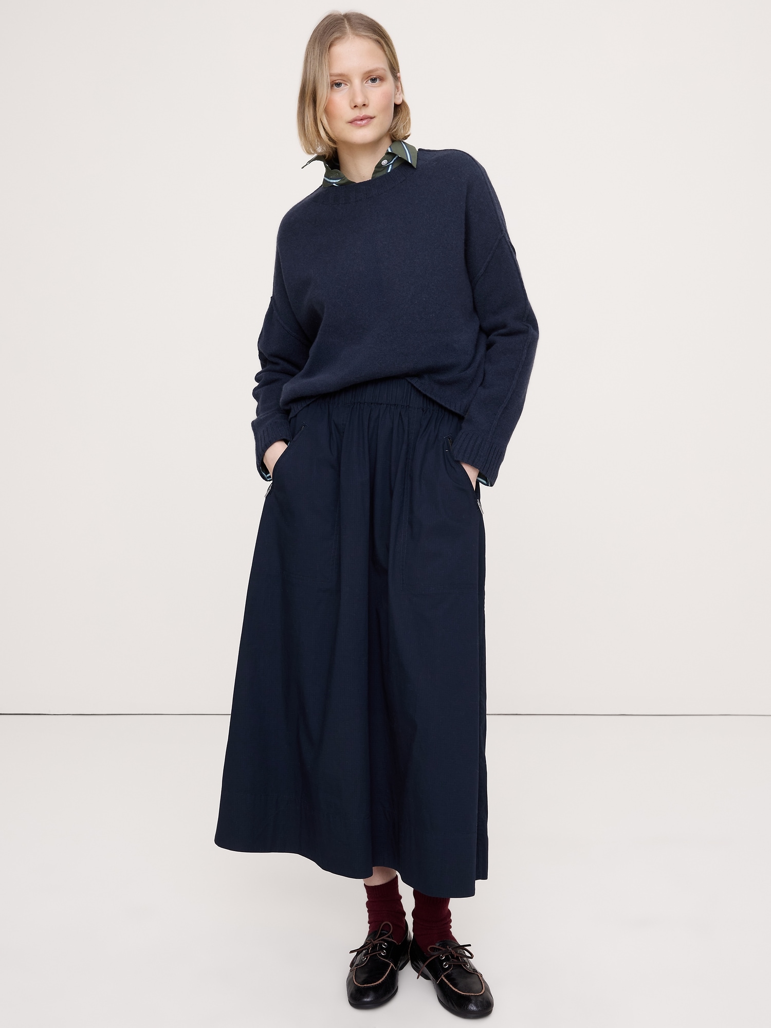 Merino-Cotton Cropped Sweater