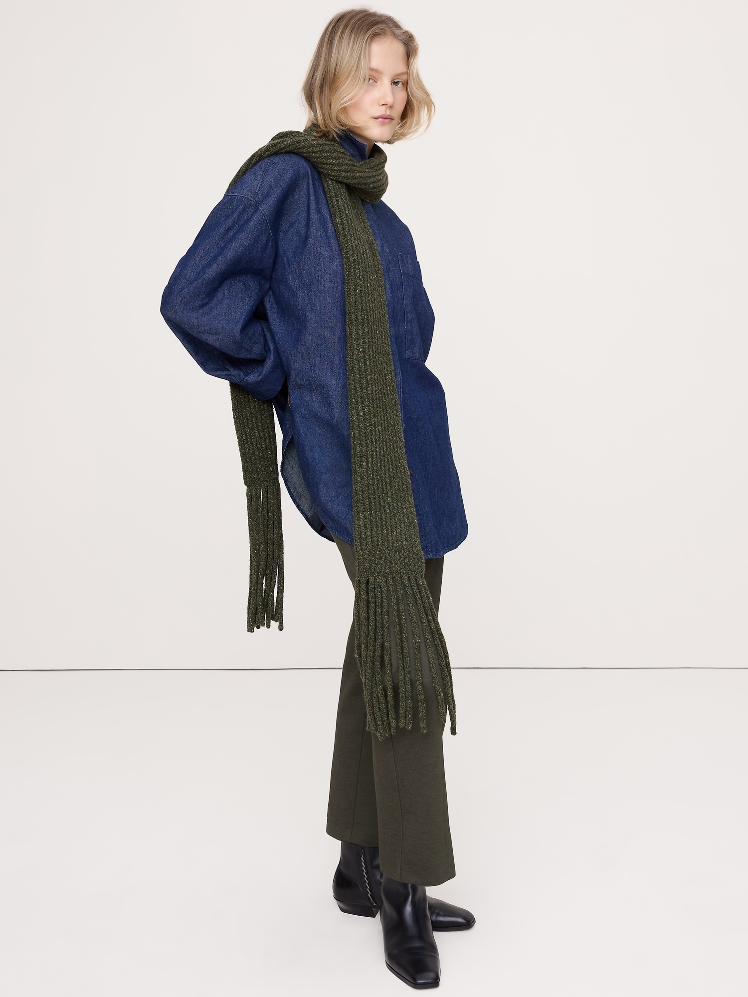 Image number 2 showing, Donegal Wool-Blend Extra-Long Scarf