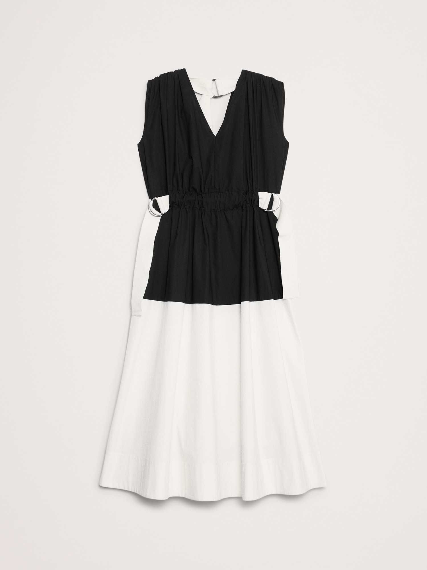 Image number 5 showing, Color-Blocked Cotton Poplin Midi Dress