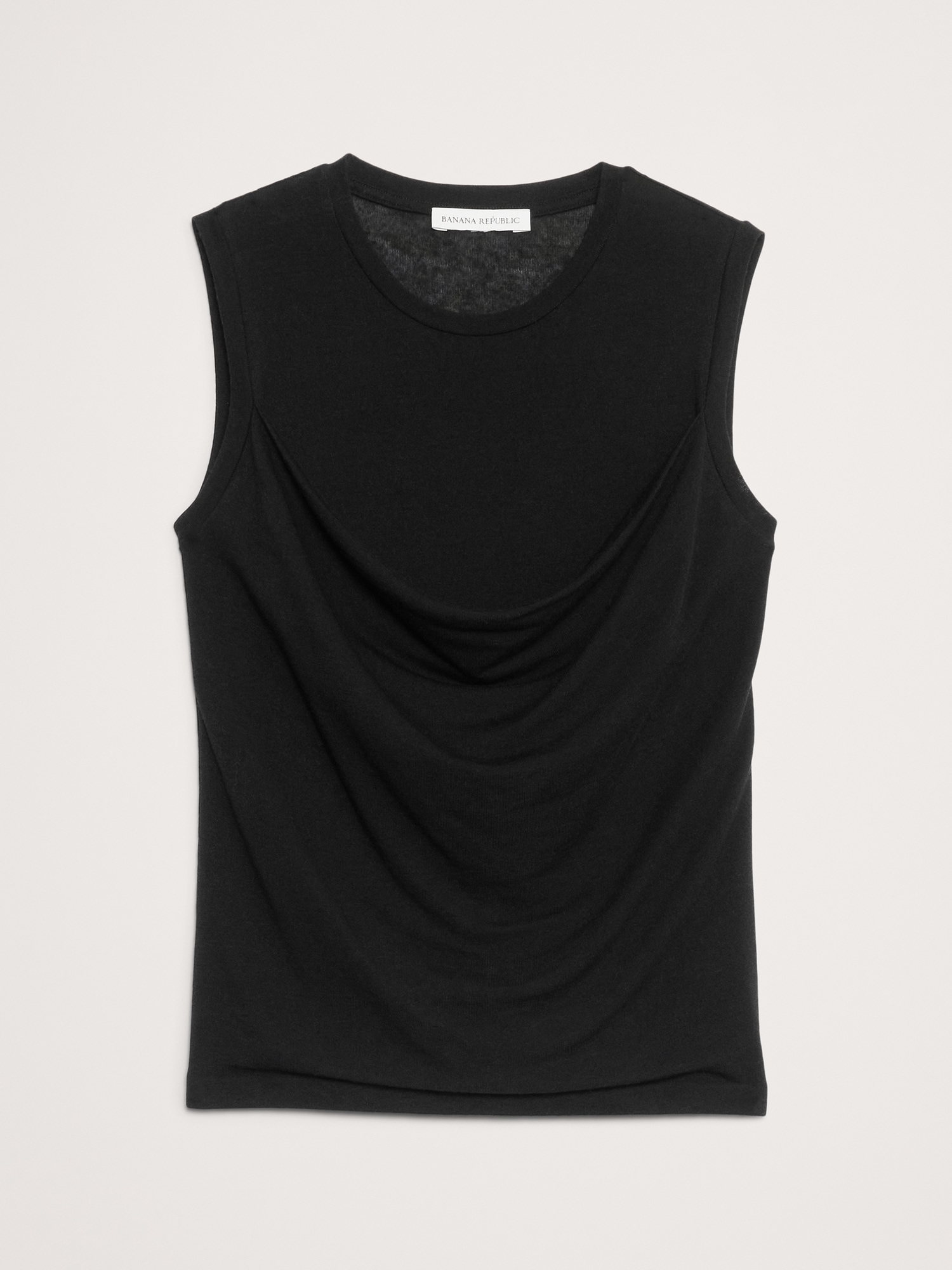 Image number 4 showing, Sheer Lyocell-Wool Drape Top