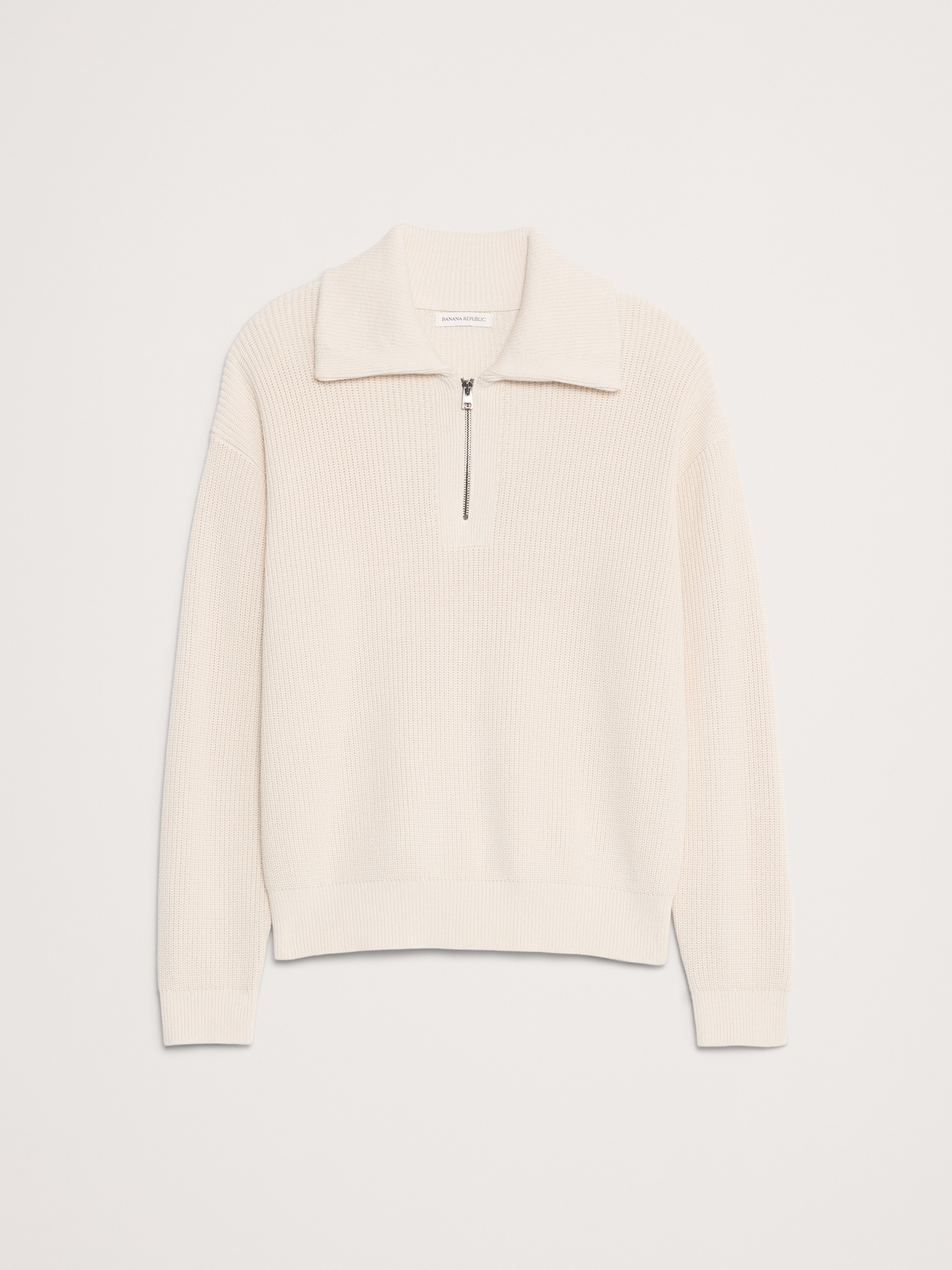 Image number 4 showing, Cotton Ribbed Zip Sweater Polo