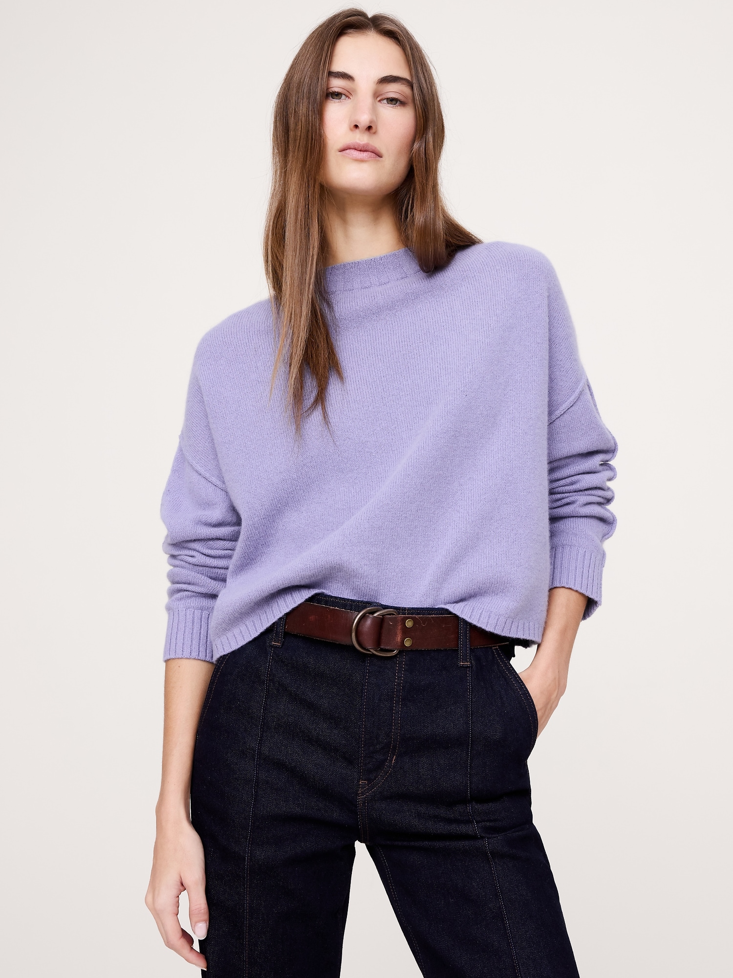 Merino-Cotton Cropped Sweater
