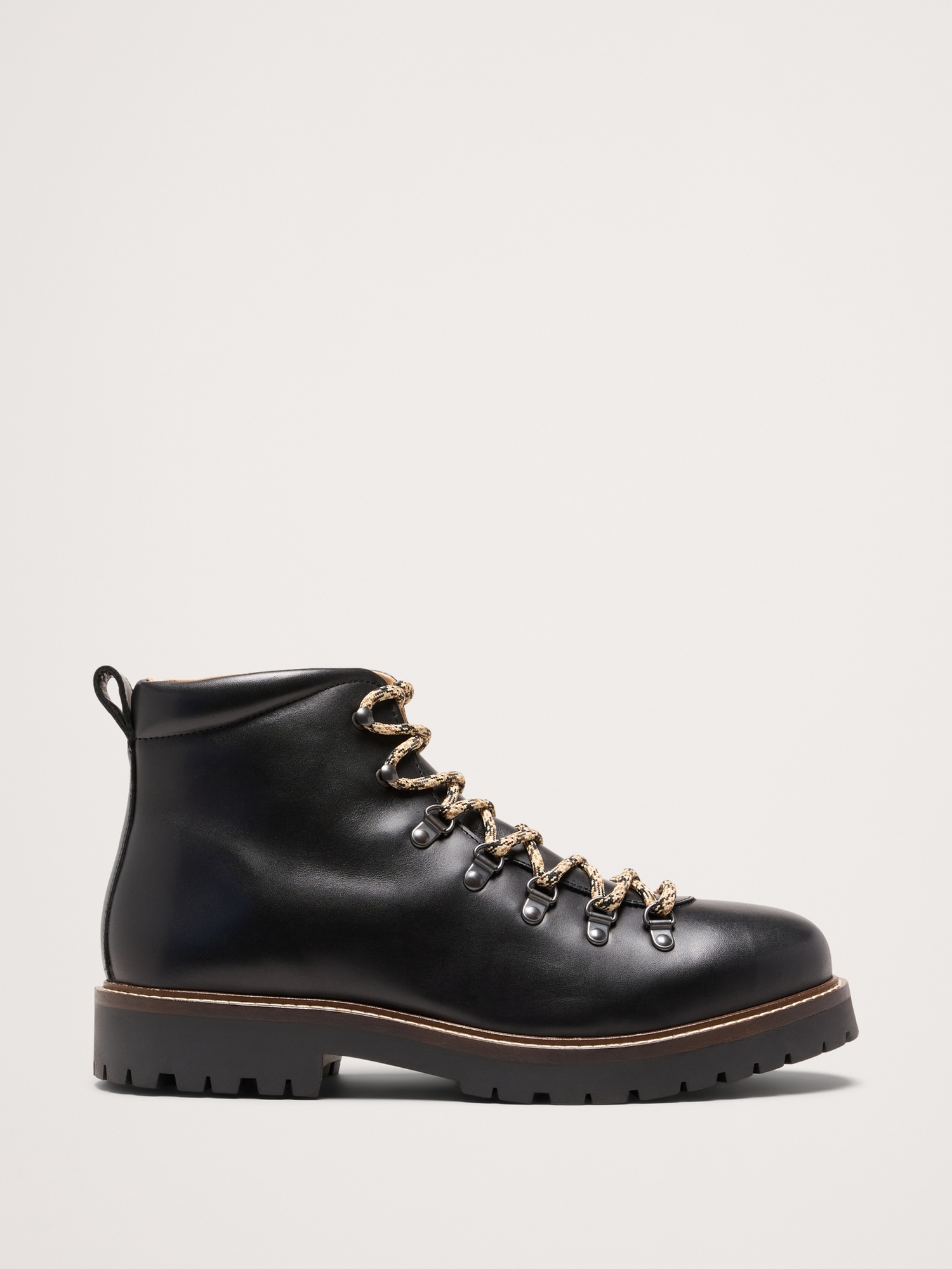 Burnished Leather Alpine Boot - Black