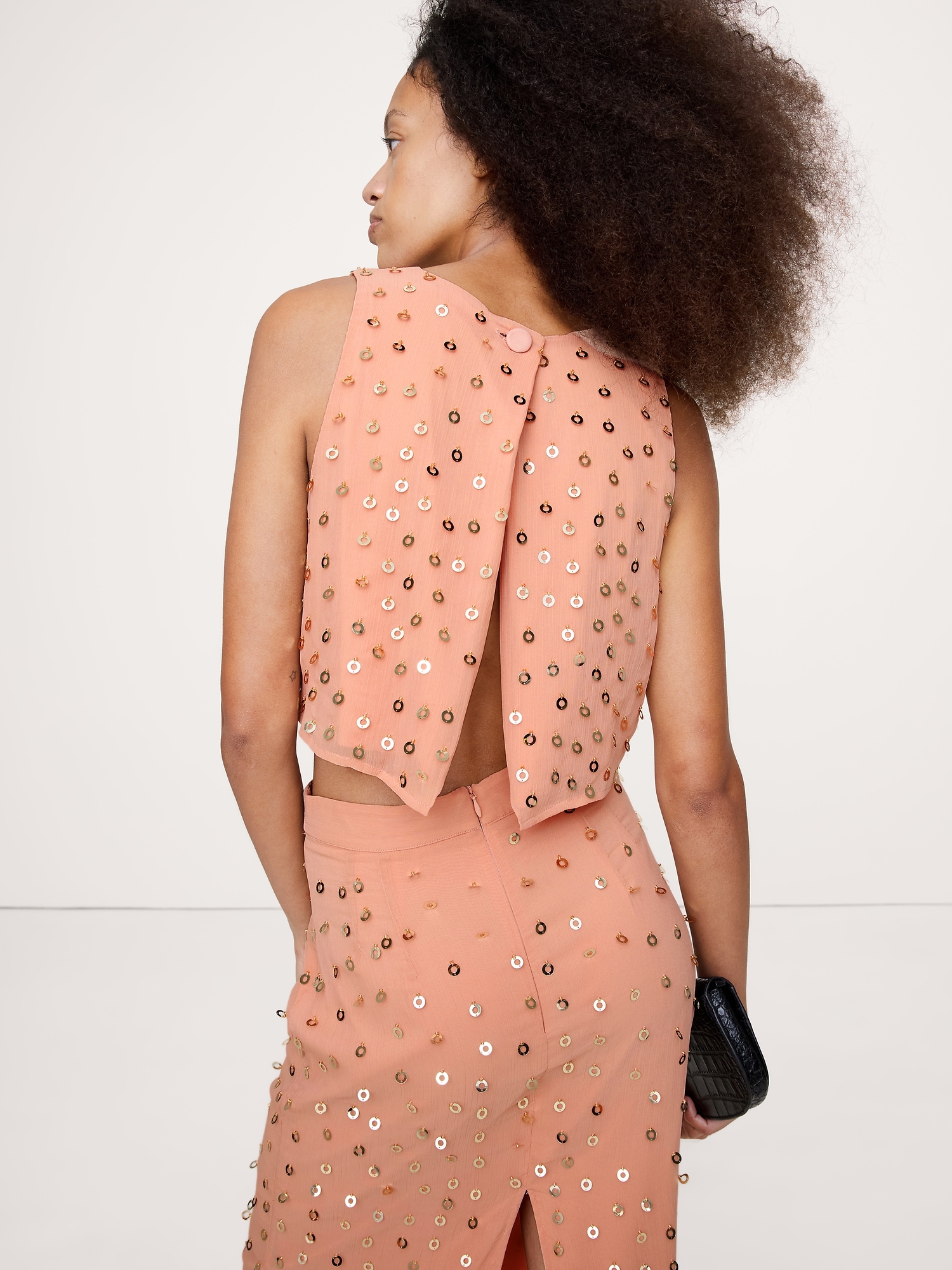 Image number 3 showing, Embellished Chiffon Open-Back Tank