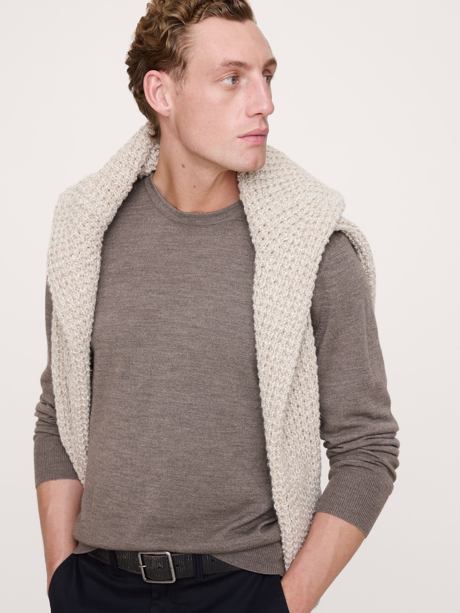 Merino Crew-Neck Sweater - Mocha Chai