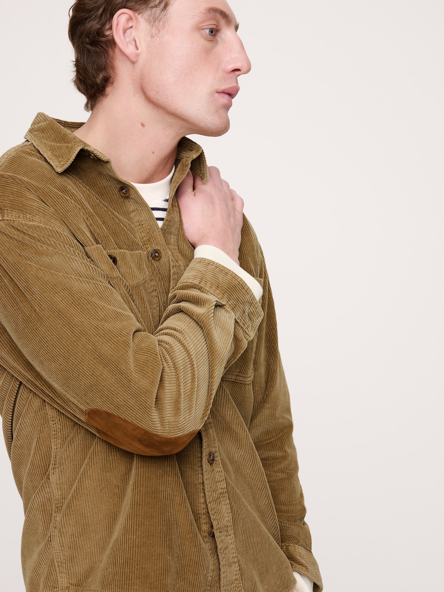 Image number 4 showing, Relaxed-Fit Corduroy Shirt with Suede Elbow Patches