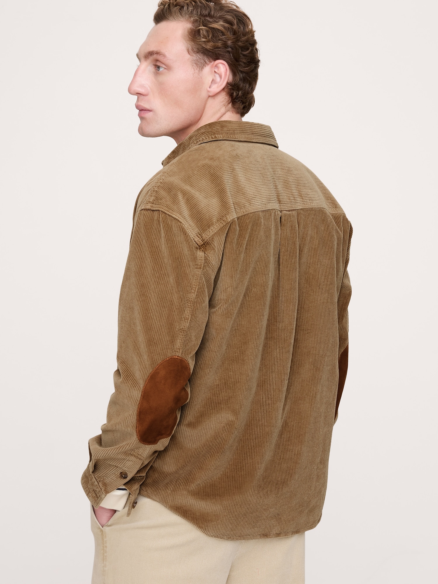 Image number 3 showing, Relaxed-Fit Corduroy Shirt with Suede Elbow Patches