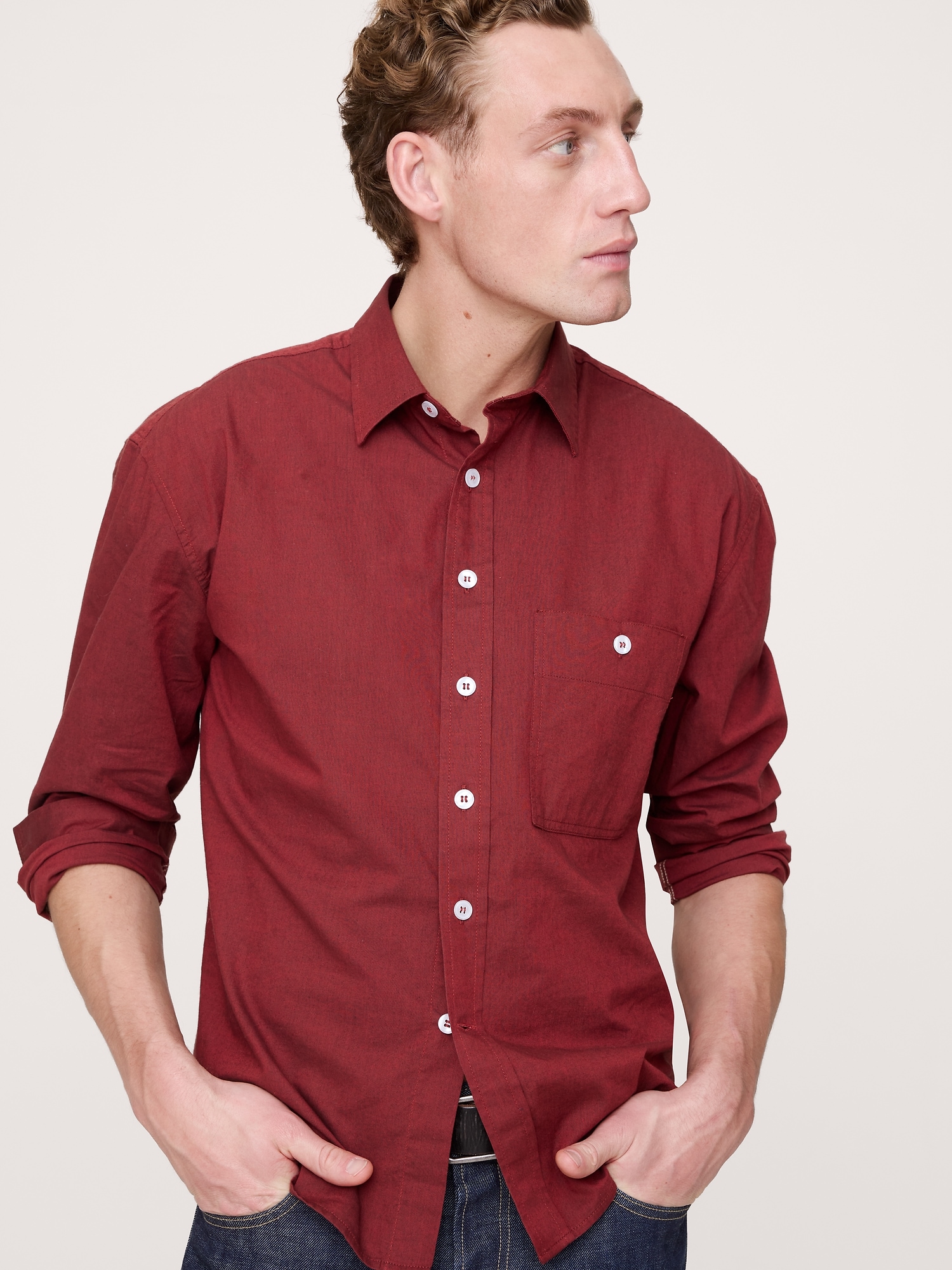 Relaxed-Fit Washed Cotton Poplin Shirt
