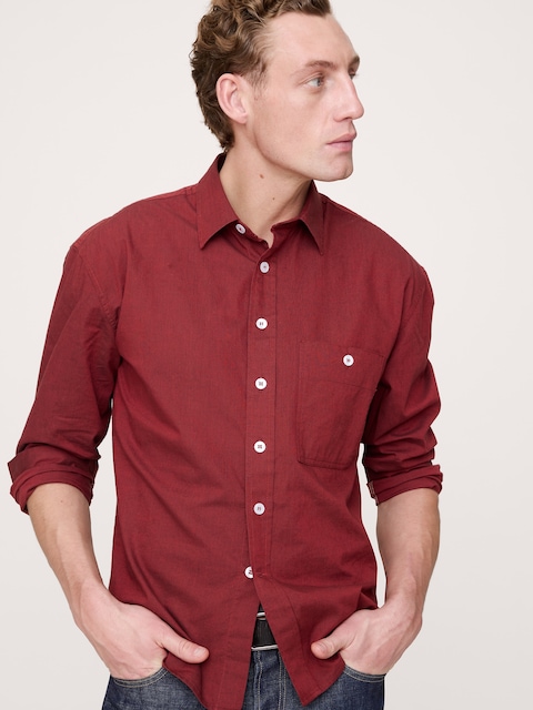 Relaxed-Fit Washed Cotton Poplin Shirt