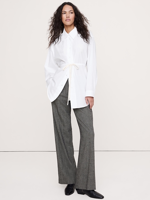 Cotton Poplin Drawstring-Waist Tunic