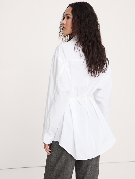 Cotton Poplin Drawstring-Waist Tunic | Banana Republic