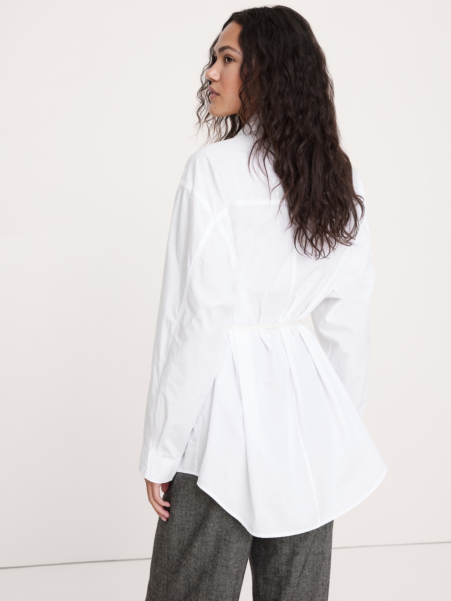Image number 6 showing, Cotton Poplin Drawstring-Waist Tunic