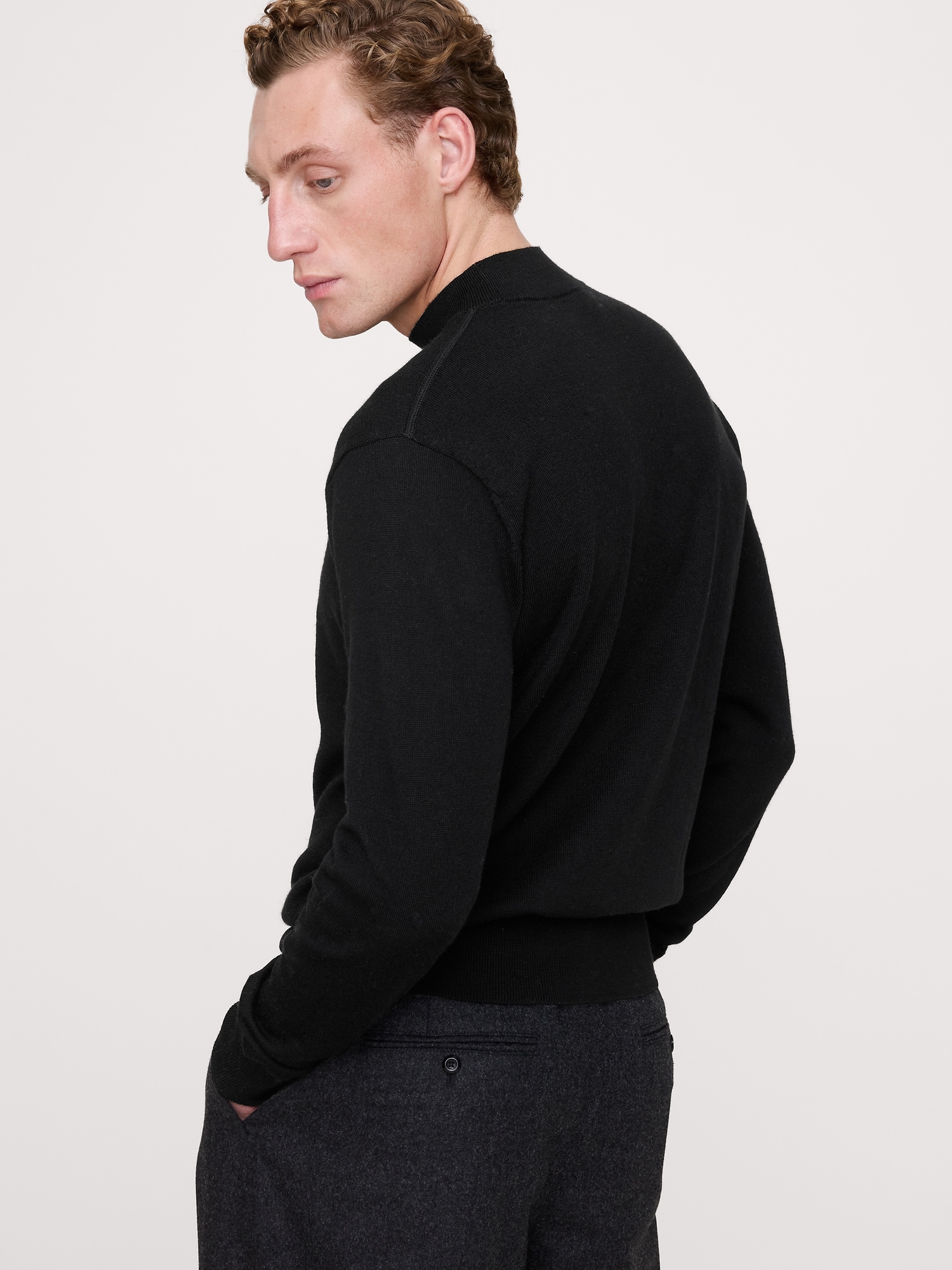 Image number 3 showing, Merino Mock-Neck Sweater